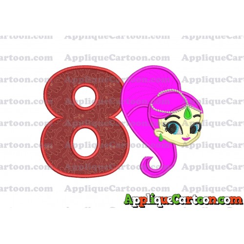 Shimmer and Shine Applique 03 Embroidery Design Birthday Number 8
