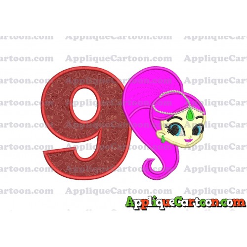 Shimmer and Shine Applique 03 Embroidery Design Birthday Number 9