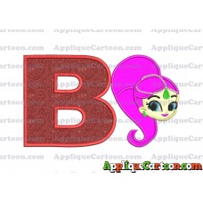 Shimmer and Shine Applique 03 Embroidery Design With Alphabet B