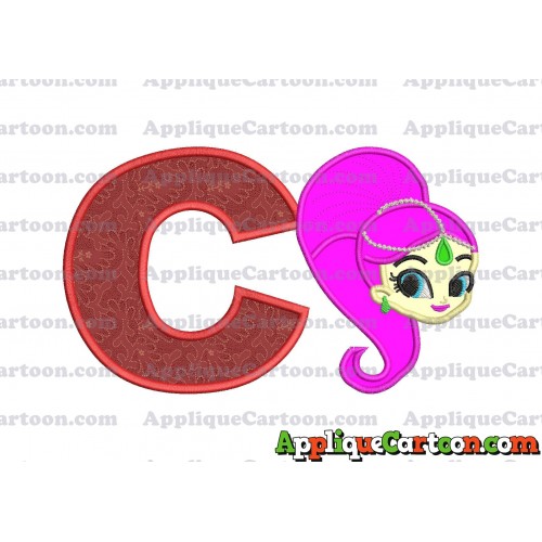 Shimmer and Shine Applique 03 Embroidery Design With Alphabet C
