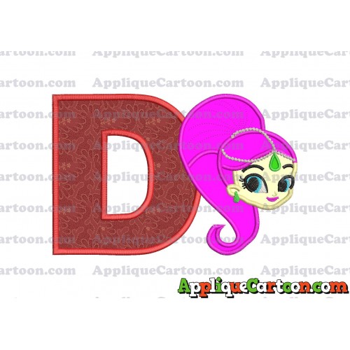 Shimmer and Shine Applique 03 Embroidery Design With Alphabet D
