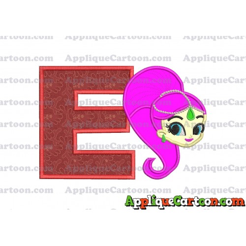 Shimmer and Shine Applique 03 Embroidery Design With Alphabet E