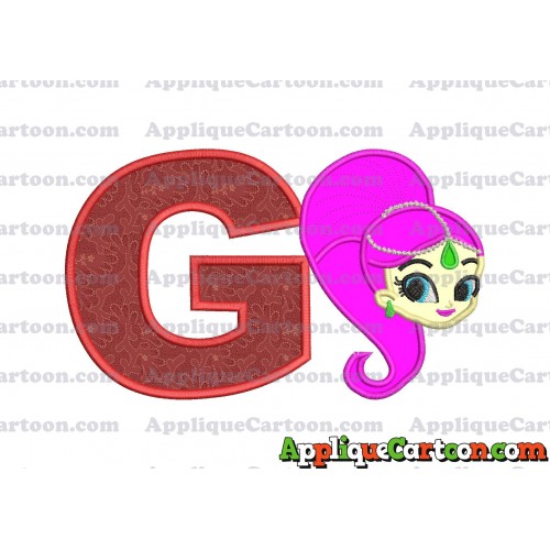 Shimmer and Shine Applique 03 Embroidery Design With Alphabet G