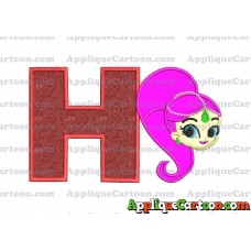 Shimmer and Shine Applique 03 Embroidery Design With Alphabet H
