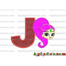 Shimmer and Shine Applique 03 Embroidery Design With Alphabet J