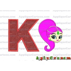 Shimmer and Shine Applique 03 Embroidery Design With Alphabet K