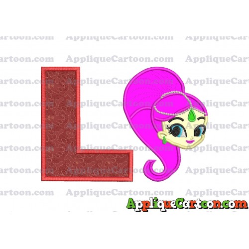 Shimmer and Shine Applique 03 Embroidery Design With Alphabet L