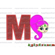 Shimmer and Shine Applique 03 Embroidery Design With Alphabet M