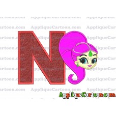 Shimmer and Shine Applique 03 Embroidery Design With Alphabet N