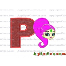 Shimmer and Shine Applique 03 Embroidery Design With Alphabet P