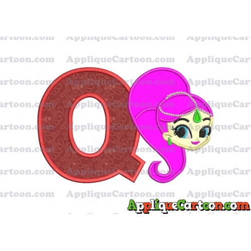 Shimmer and Shine Applique 03 Embroidery Design With Alphabet Q