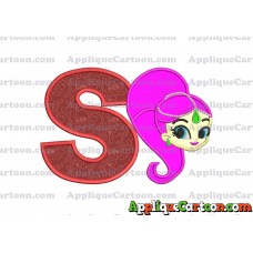 Shimmer and Shine Applique 03 Embroidery Design With Alphabet S