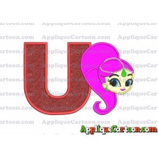 Shimmer and Shine Applique 03 Embroidery Design With Alphabet U