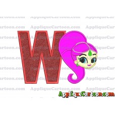 Shimmer and Shine Applique 03 Embroidery Design With Alphabet W