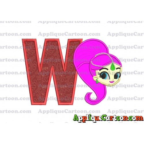 Shimmer and Shine Applique 03 Embroidery Design With Alphabet W