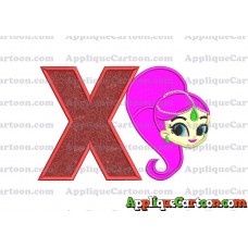 Shimmer and Shine Applique 03 Embroidery Design With Alphabet X