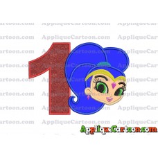 Shimmer and Shine Applique 04 Embroidery Design Birthday Number 1