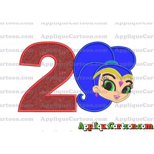 Shimmer and Shine Applique 04 Embroidery Design Birthday Number 2