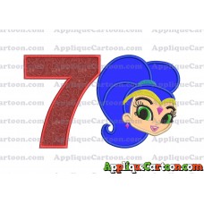 Shimmer and Shine Applique 04 Embroidery Design Birthday Number 7