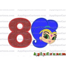Shimmer and Shine Applique 04 Embroidery Design Birthday Number 8