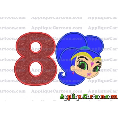 Shimmer and Shine Applique 04 Embroidery Design Birthday Number 8