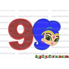 Shimmer and Shine Applique 04 Embroidery Design Birthday Number 9