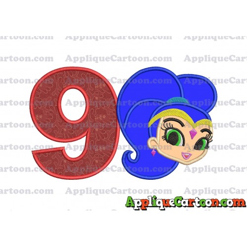 Shimmer and Shine Applique 04 Embroidery Design Birthday Number 9