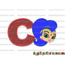Shimmer and Shine Applique 04 Embroidery Design With Alphabet C