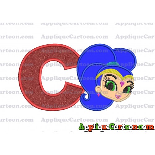 Shimmer and Shine Applique 04 Embroidery Design With Alphabet C