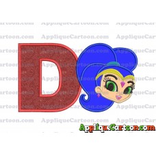 Shimmer and Shine Applique 04 Embroidery Design With Alphabet D
