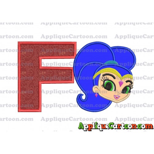 Shimmer and Shine Applique 04 Embroidery Design With Alphabet F
