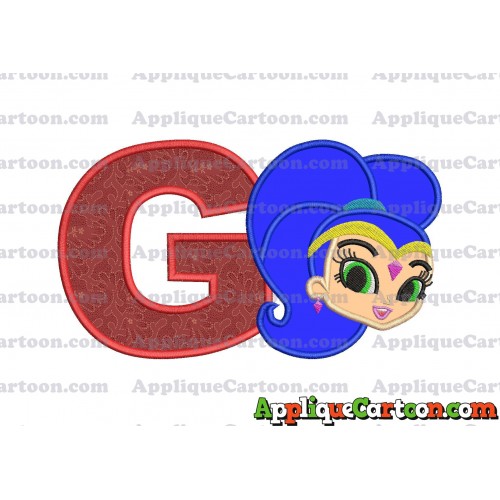 Shimmer and Shine Applique 04 Embroidery Design With Alphabet G