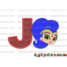 Shimmer and Shine Applique 04 Embroidery Design With Alphabet J