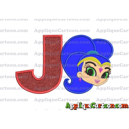 Shimmer and Shine Applique 04 Embroidery Design With Alphabet J