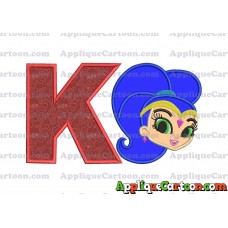 Shimmer and Shine Applique 04 Embroidery Design With Alphabet K