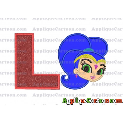 Shimmer and Shine Applique 04 Embroidery Design With Alphabet L