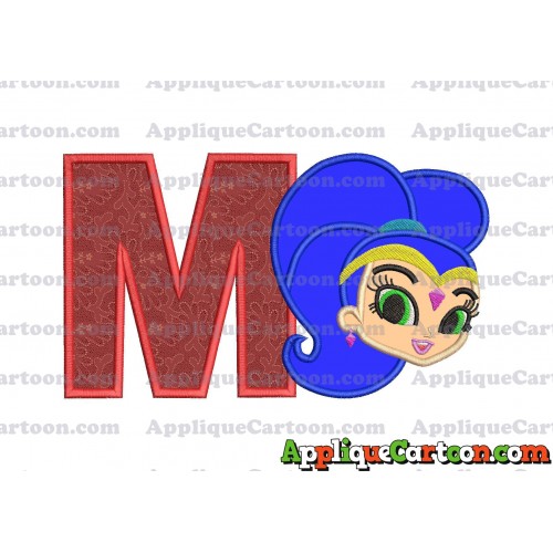 Shimmer and Shine Applique 04 Embroidery Design With Alphabet M