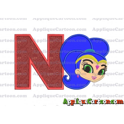 Shimmer and Shine Applique 04 Embroidery Design With Alphabet N