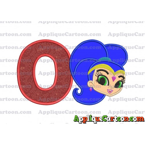Shimmer and Shine Applique 04 Embroidery Design With Alphabet O