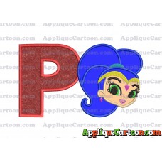 Shimmer and Shine Applique 04 Embroidery Design With Alphabet P