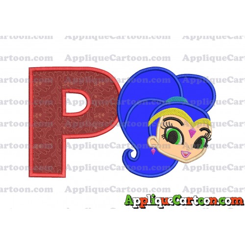 Shimmer and Shine Applique 04 Embroidery Design With Alphabet P