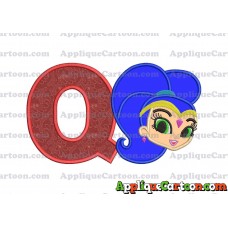 Shimmer and Shine Applique 04 Embroidery Design With Alphabet Q