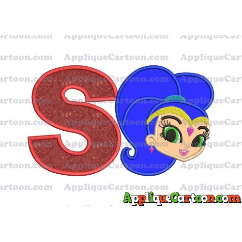 Shimmer and Shine Applique 04 Embroidery Design With Alphabet S