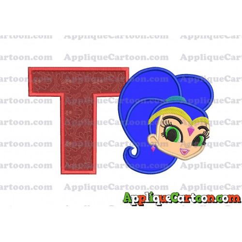 Shimmer and Shine Applique 04 Embroidery Design With Alphabet T