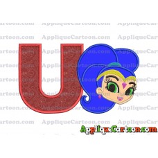 Shimmer and Shine Applique 04 Embroidery Design With Alphabet U