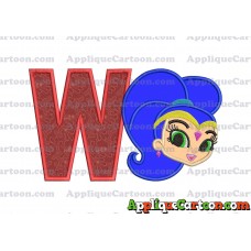 Shimmer and Shine Applique 04 Embroidery Design With Alphabet W