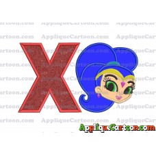 Shimmer and Shine Applique 04 Embroidery Design With Alphabet X