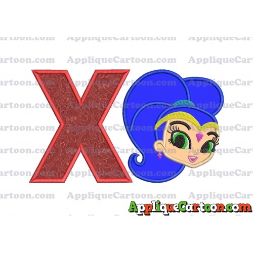 Shimmer and Shine Applique 04 Embroidery Design With Alphabet X