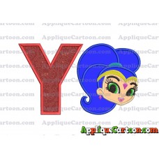 Shimmer and Shine Applique 04 Embroidery Design With Alphabet Y