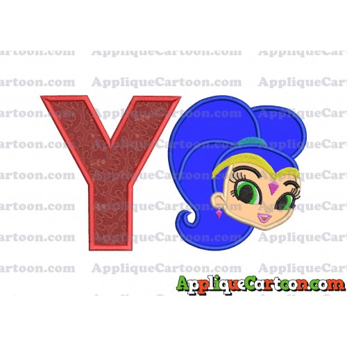 Shimmer and Shine Applique 04 Embroidery Design With Alphabet Y